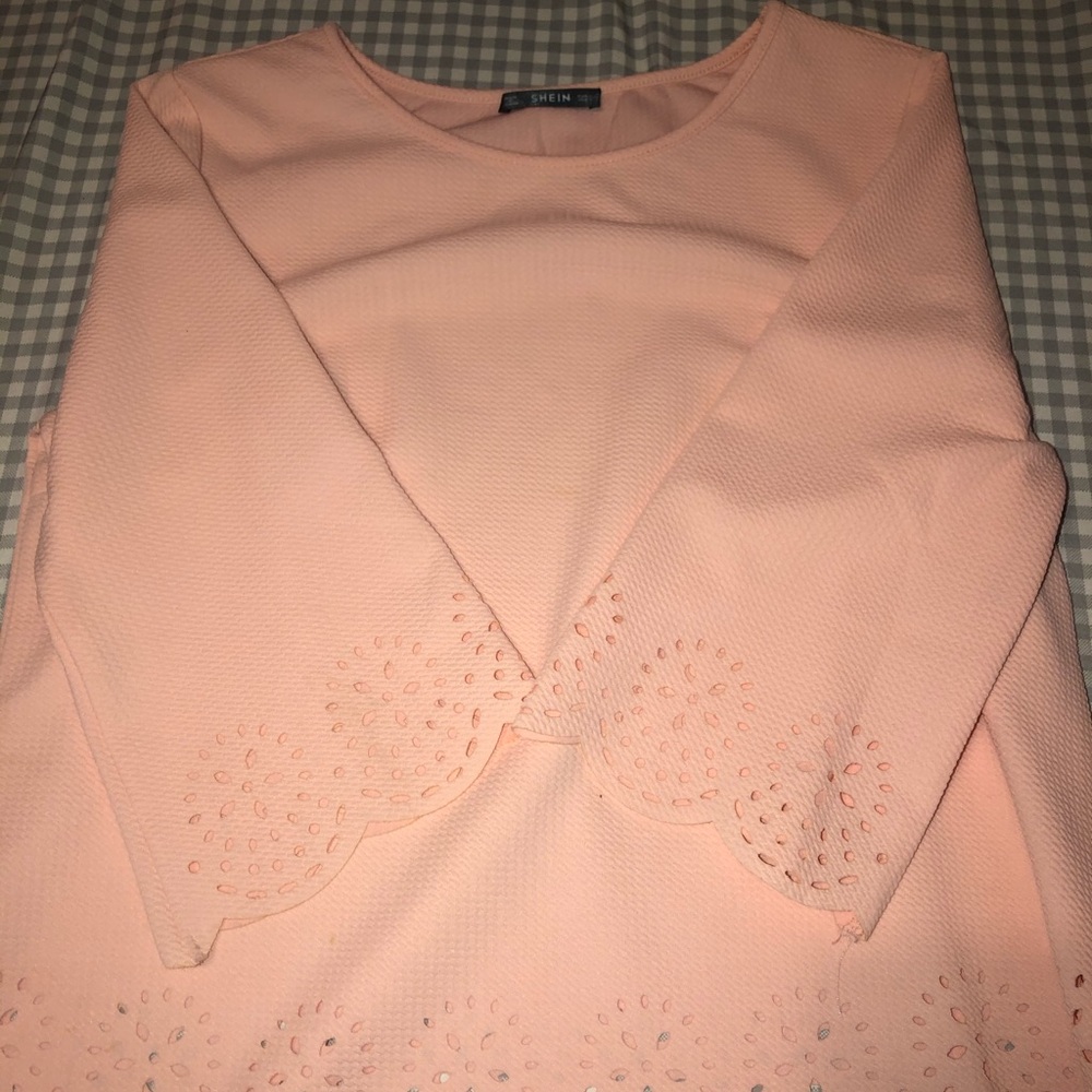 Pink girls laced dress shirt large